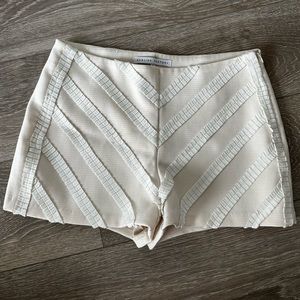 English Factory Beige and White Detail Shorts